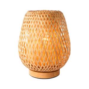 handgefertigt Boho Bambus kleine Tischlampe Weiden gewebte Schreibtischlampe