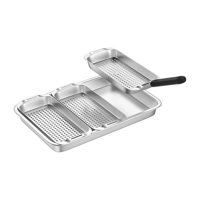 HOMEFAVOR Grillkorb Set, Edelstahl