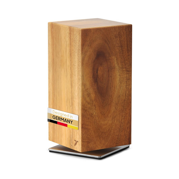 Messerblock Drehbar 360 Grad Magnetisch Akazienholzmesserblock - extra großer, zweistufiger, schlitzfreier Holzmesserständer