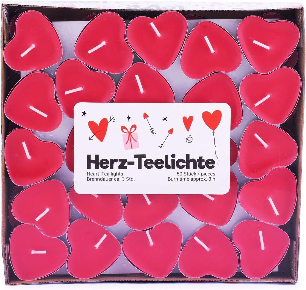 pajoma - 50er-Pack Herz-Teelichter 
