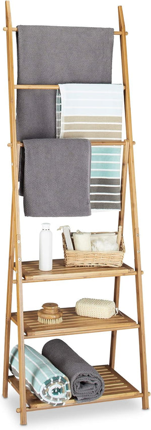 Relaxdays - Handtuchhalter aus Bambus 152x53x31 cm