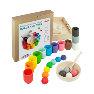 Sensorik Holzspiel zum Zählen, Sortieren und Farben Lernen