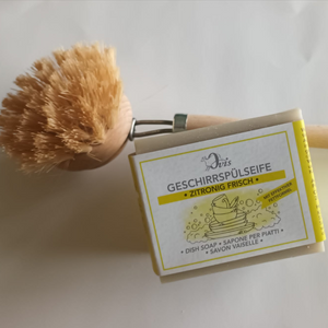 Spülbürste mit Naturfibre und Geschirrspülseife  Sparset
