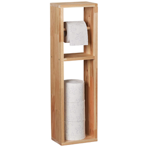 Relaxdays Toilettenpapierhalter, Walnuss Holz