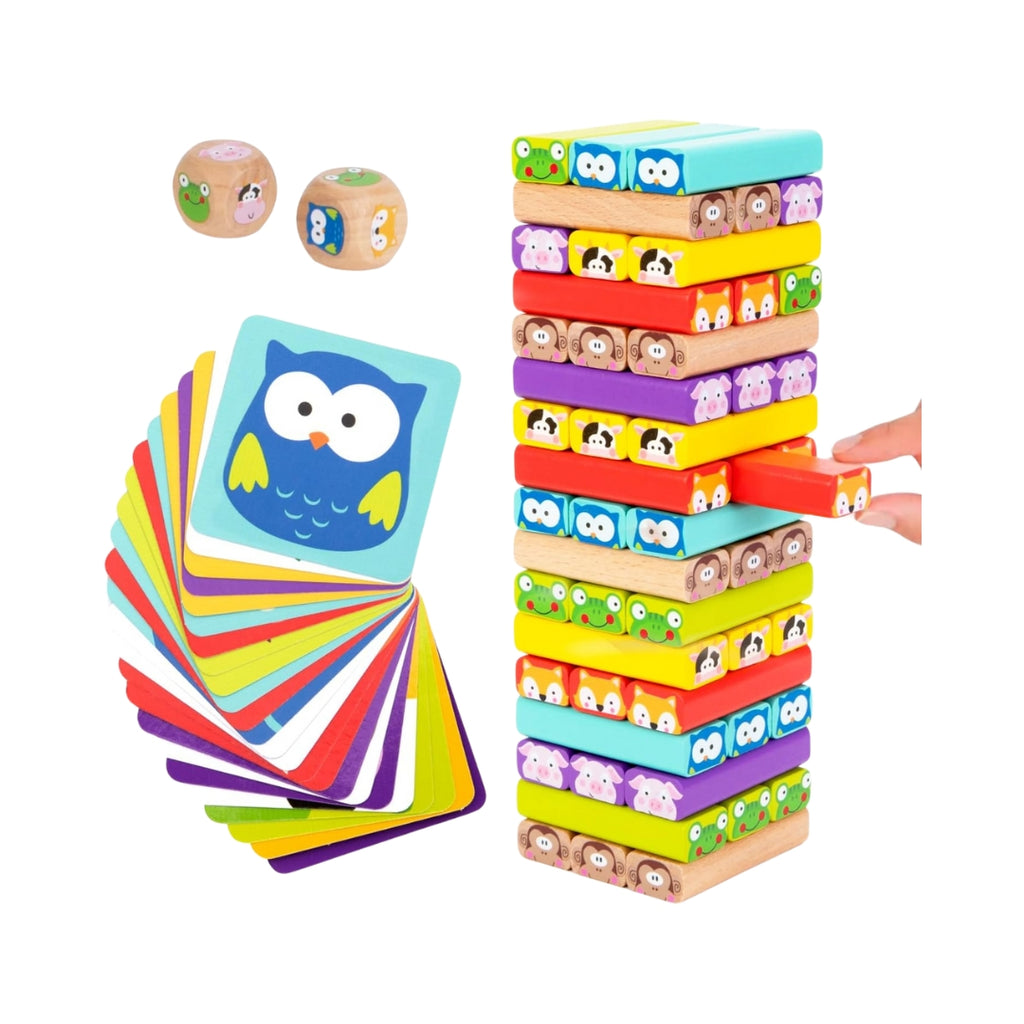 Nene Toys - Wackelturm mit Farben und Tieren