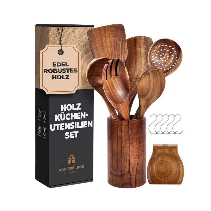 WOODENHOUSE LIFELONG QUALITY - Kochbesteck-Set mit Halter