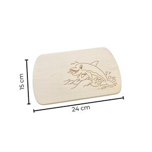 Die Holzwarenfabrik Brettchen mit Motiv Delfin Abmessungen