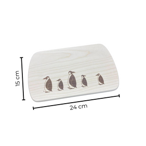 Die Holzwarenfabrik Frühstücksbrett Ahorn mit Motiv "Pinguine" Abmessungen