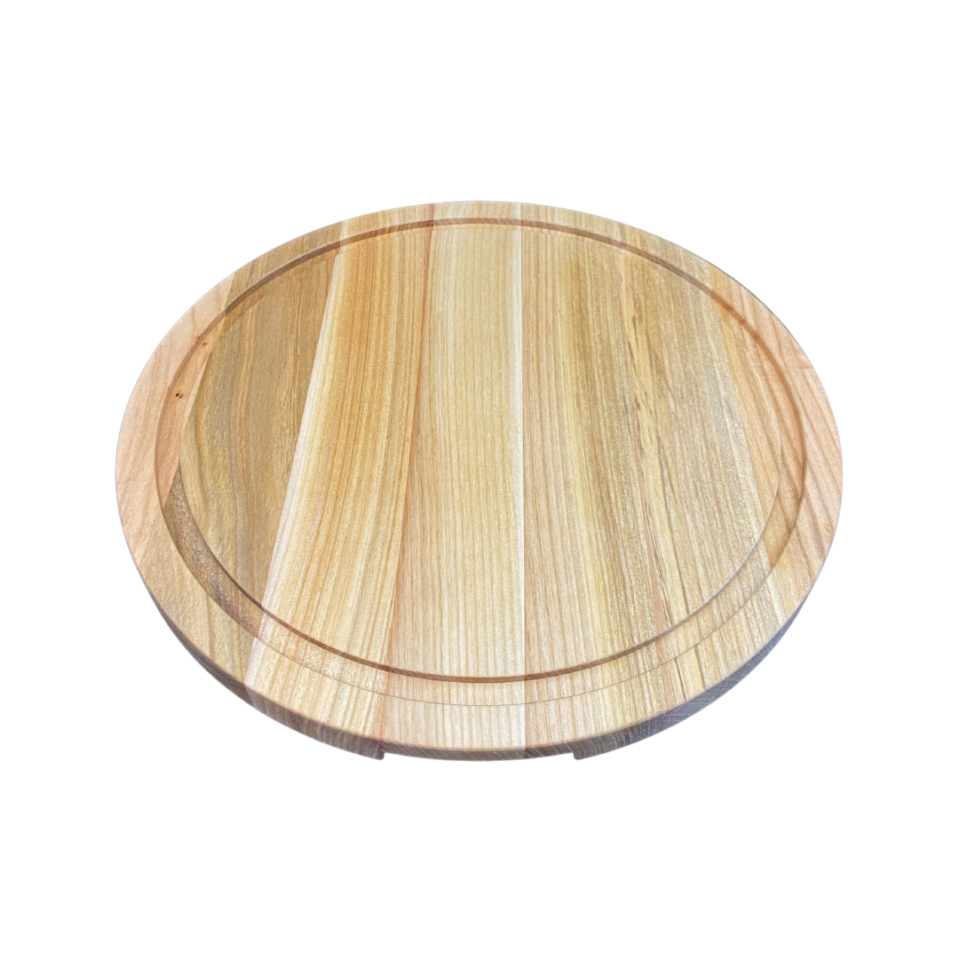 APS Servierbrett Pizza Eichenholz - 34cm Durchmesser Mit Saftrinne