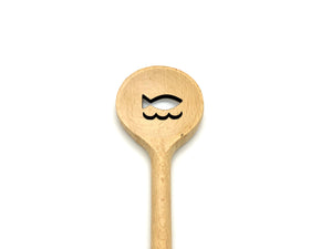 Kochlöffel Fischmotiv mit runder Schale (28 cm)