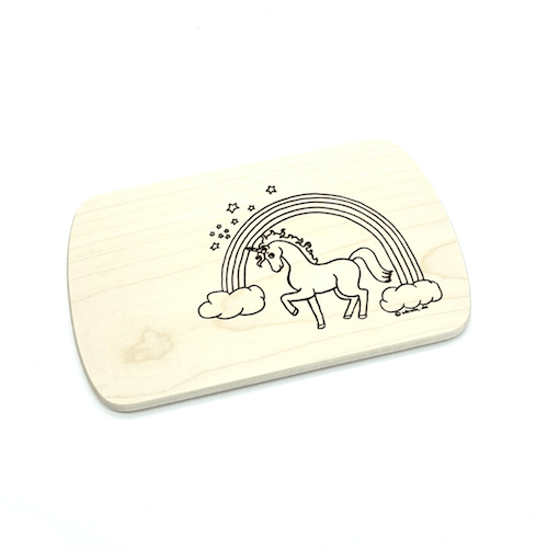 Frühstücksbrett mit Motiv Einhorn  24 x 15 cm