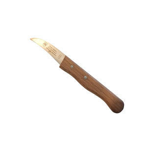Gemüsemesser mit gebogener Klinge und Griff aus geölter Buche - hinten