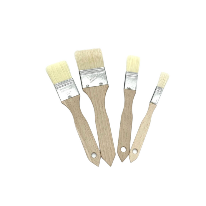 Backpinsel-Set, 4-teilig bestehend aus Backpinsel flach 1,2 cm+2,5 cm+3,5 cm+5 cm