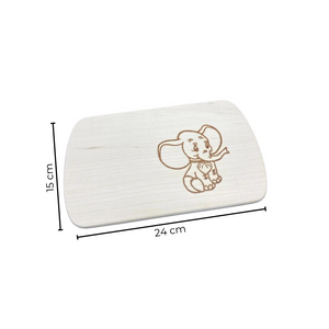 Die Holzwarenfabrik Brettchen mit Motiv Elefant und Herz, Abmessungen 24 cm mal 15 cm 