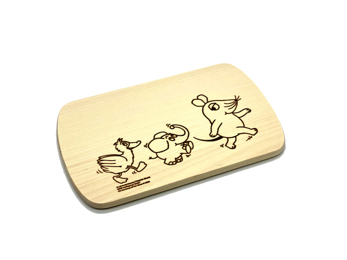 Frühstücksbrett mit Motiv WDR Maus, Elefant und Ente  24x15cm
