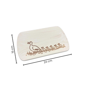 Brettchen mit Motiv  Entenfamilie 24 x 15 cm - Abmessungen