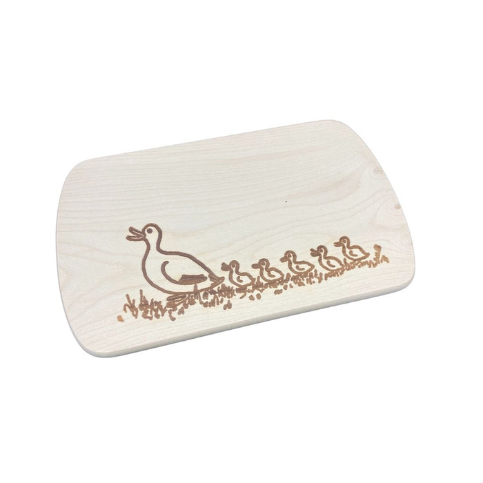 Frühstücksbrett Ahorn mit Motiv  Entenfamilie 24x15cm