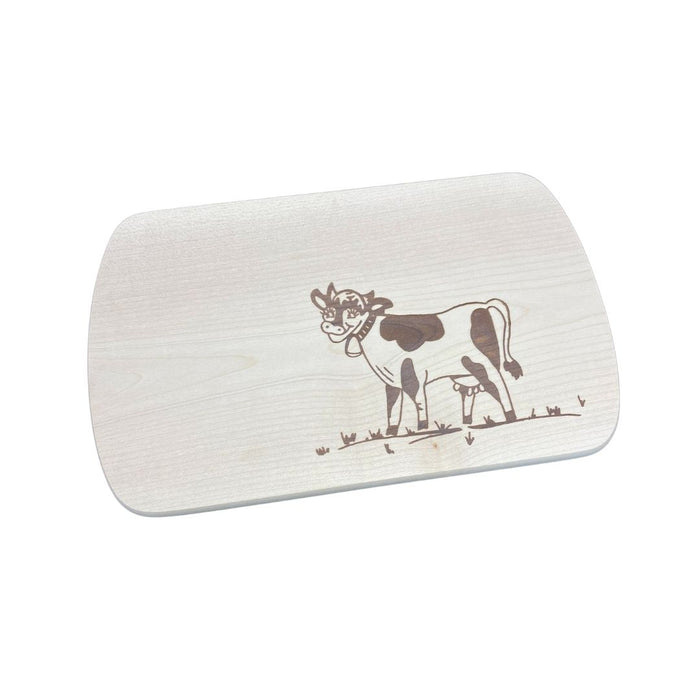 Frühstücksbrett Ahorn mit Motiv  Kuh 24x15 cm