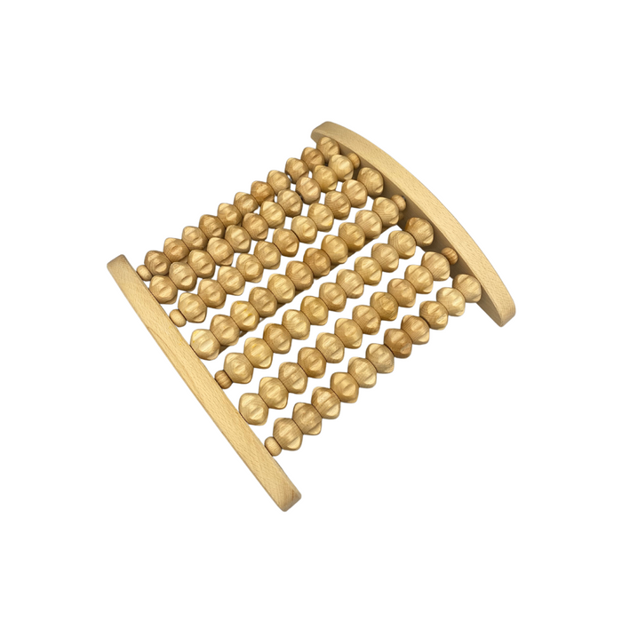 Fußmassagroller aus geölter Buche, 27x26x5,5 cm