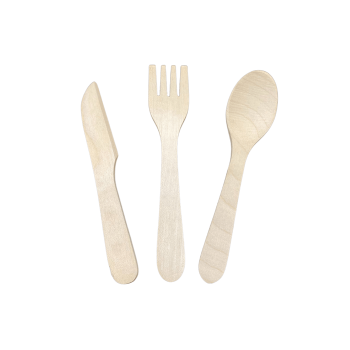 Kinderbesteck 3-teilig aus Ahorn ca. 10 cm lang