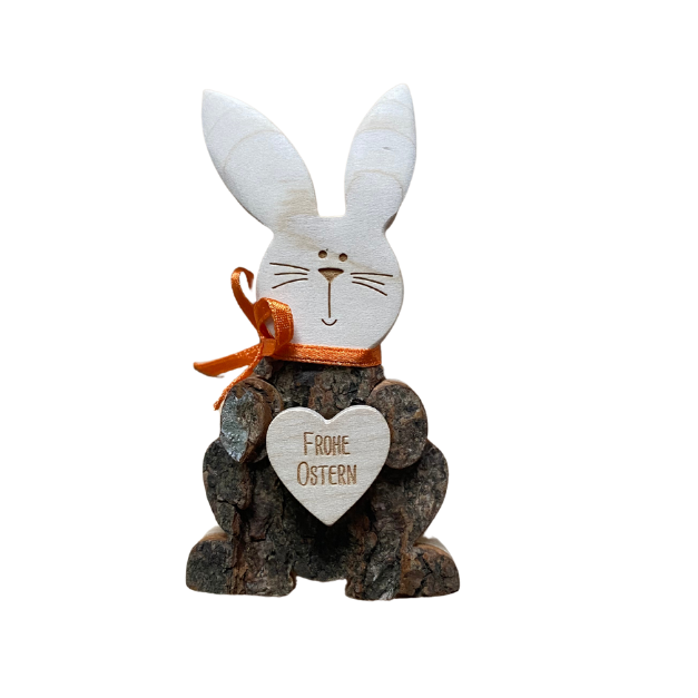 Osterhase mit Herz 'Frohe Ostern'