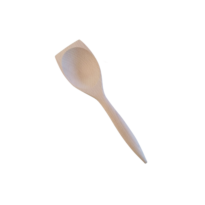 Pfannenlöffel mit geschwungenem Stiel aus Buche 26cm