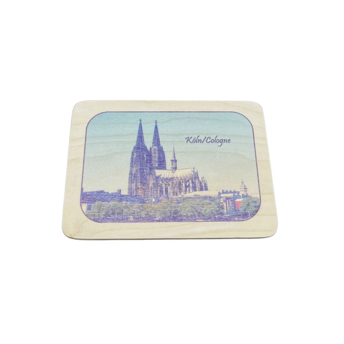 Postkarte aus Buchenholz, Motiv Kölner Dom