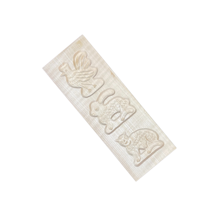 Spekulatiusform Hase, Katze und Hahn 25x9 cm