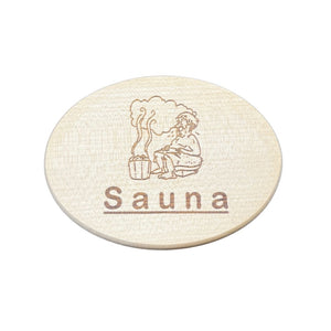 Türschild aus Ahorn "Sauna"