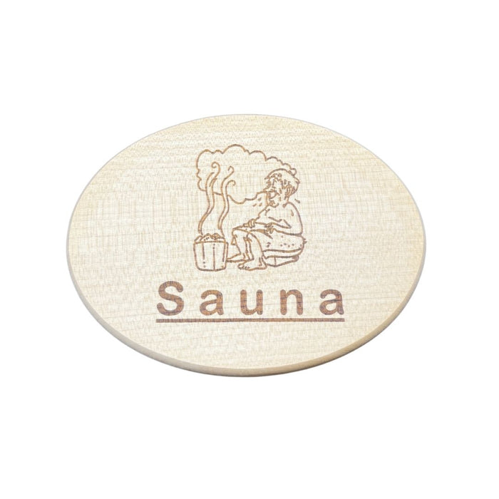 Türschild aus Ahorn "Sauna"