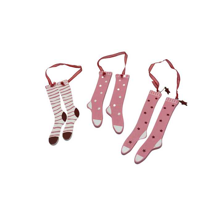 Weihnachtsbaumhänger Socken rosa