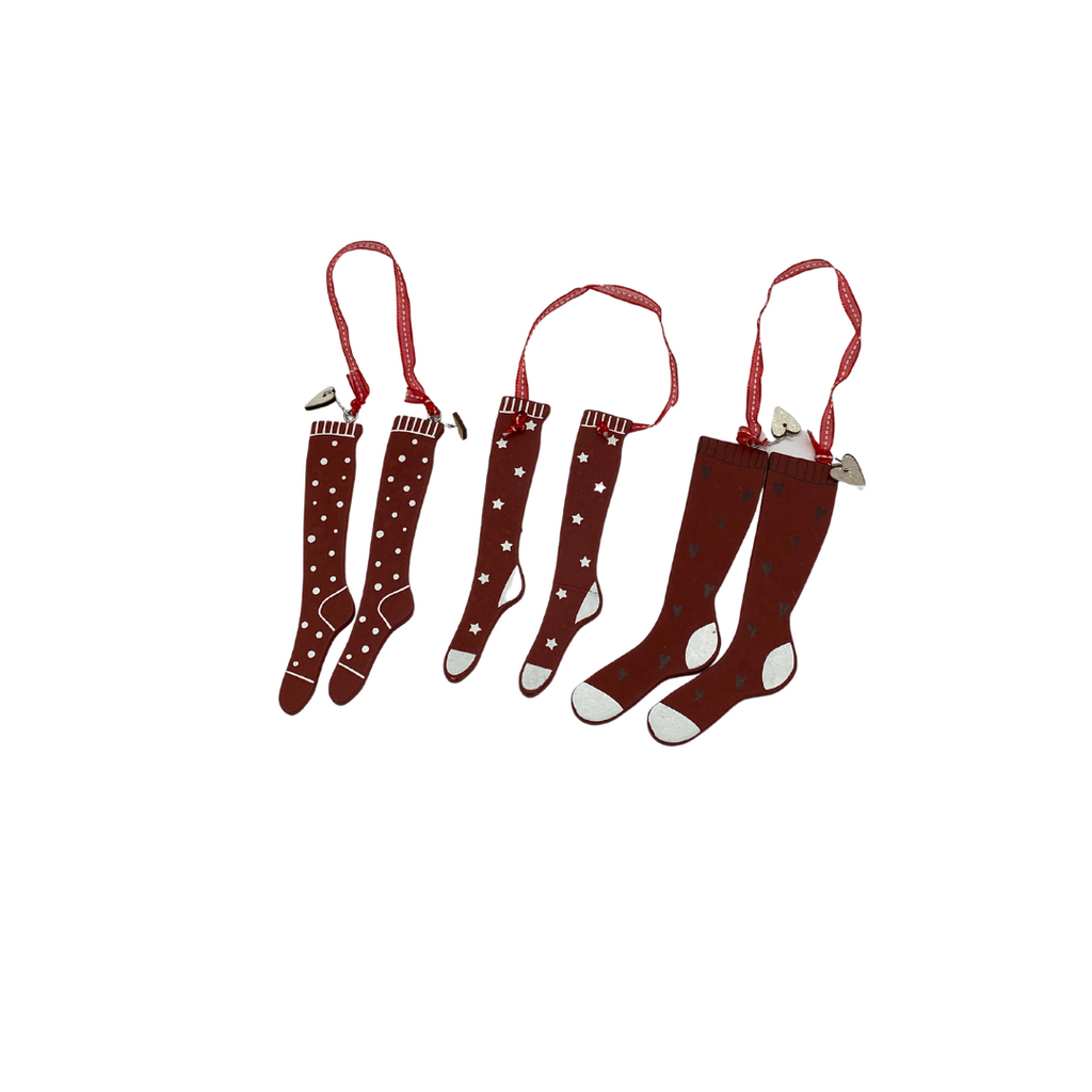 Die Holzwarenfabrik Weihnachtsbaumhänger Socken rot