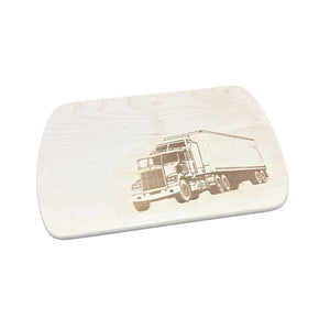 Die Holzwarenfabrik Frühstücksbrett Ahorn mit Motiv "Lastwagen" Gesamtansicht