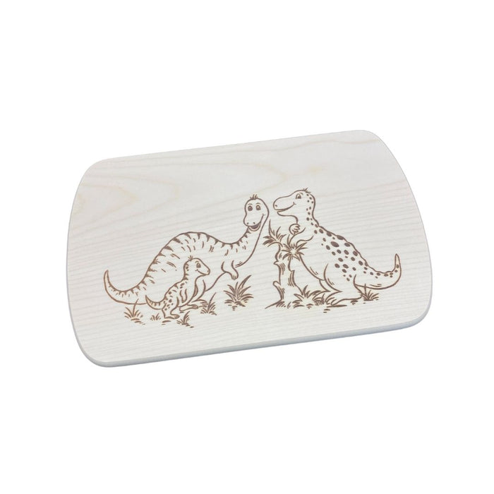Frühstücksbrett Ahorn mit Motiv  Dinofamilie 24x15 cm