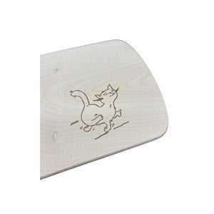 Die Holzwarenfabrik Frühstücksbrett Ahorn mit Motiv "Katze" Detailansicht