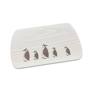 Die Holzwarenfabrik Frühstücksbrett Ahorn mit Motiv "Pinguine" Gesamtansicht