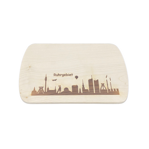 Die Holzwarenfabrik Frühstücksbrett Ahorn "Skyline Ruhrgebiet"