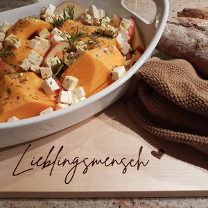 Frühstücksbrett "Lieblingsmensch"  29 x 17 cm Anwendungsbeispiel