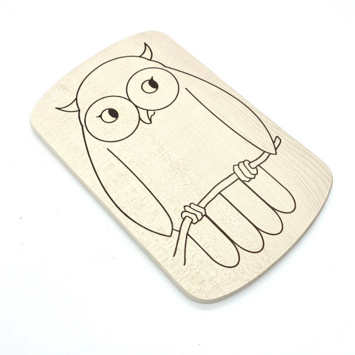 Frühstücksbrett mit Motiv Eule 24 x 15 cm