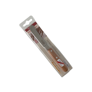 Frühstücksmesser "keine Buckels" Klinge 10 cm rostfrei, Griff aus Rotbuche, mit Verpackung