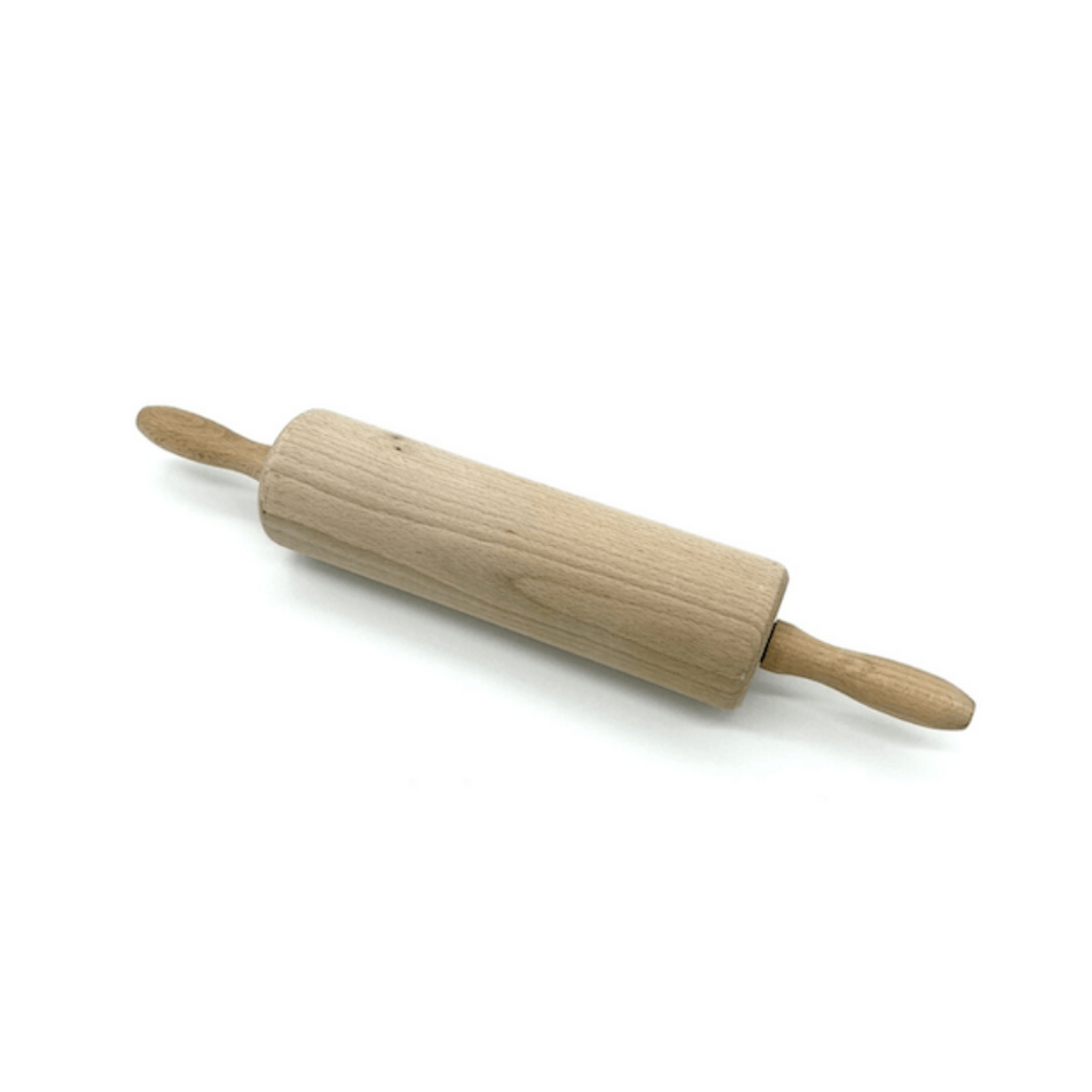 Nudelrolle aus Buche mit Eisenachse (25/6 cm)