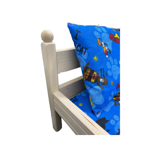 Die Holzwarenfabrik Puppenbett mit Bezug in blau  (55 cm) - Details - 2