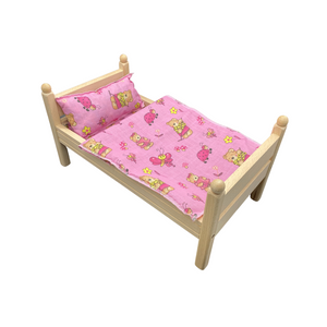 Die Holzwarenfabrik Puppenbett mit Bezug in rosa (44 cm)