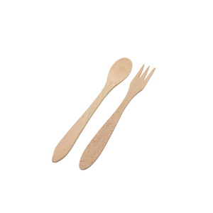 Die Holzwarenfabrik Salatbesteck geschwungen (23 cm) Ansicht schräg