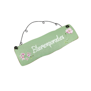 Die Holzwarenfabrik Schild Blumenparadies, grün