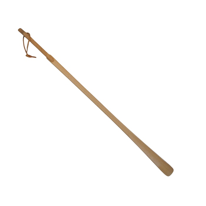 Schuhlöffel aus Buche mit Ganskopf, 80 cm