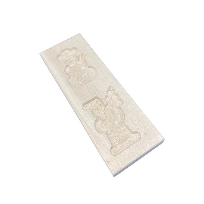 Spekulatiusform Schneemann und Nikolaus 17x6 cm