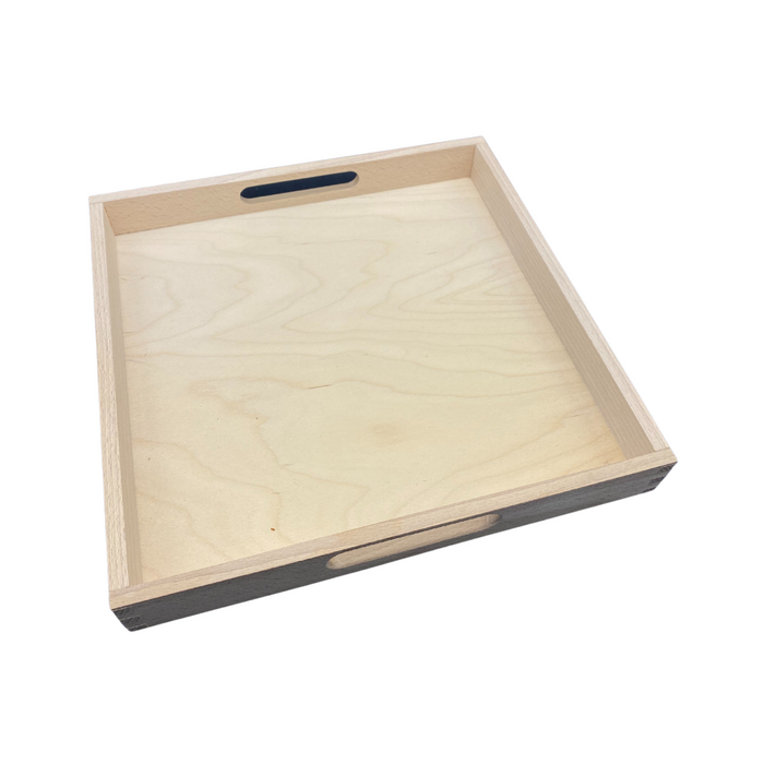 Tablett aus unbehandelter Buche, quadratisch, 35x35 cm