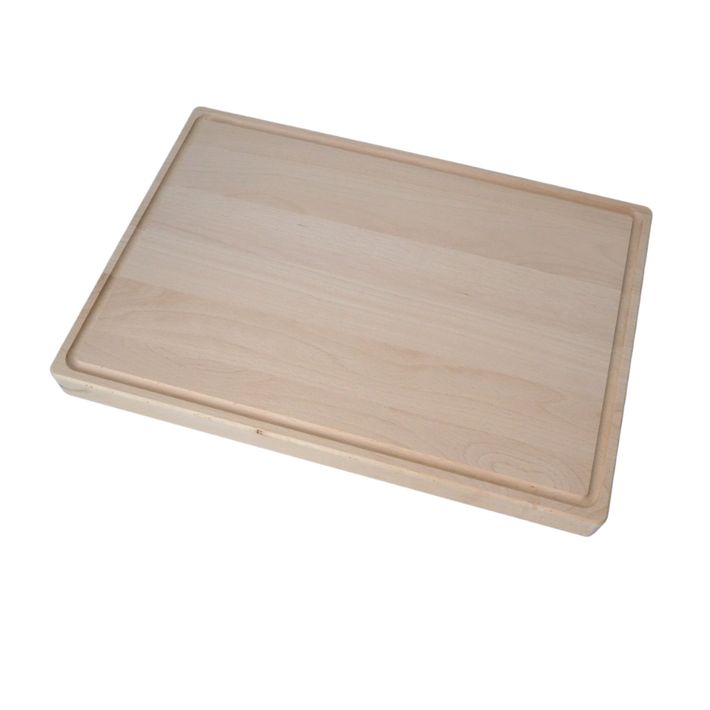 Tranchierbrett aus Buche mit Rille 34x23x1,6 cm