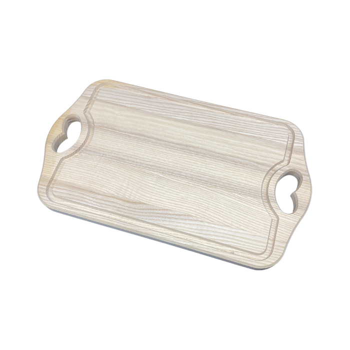 Servierbrett aus Esche mit Herzgriffen 50x30x2 cm